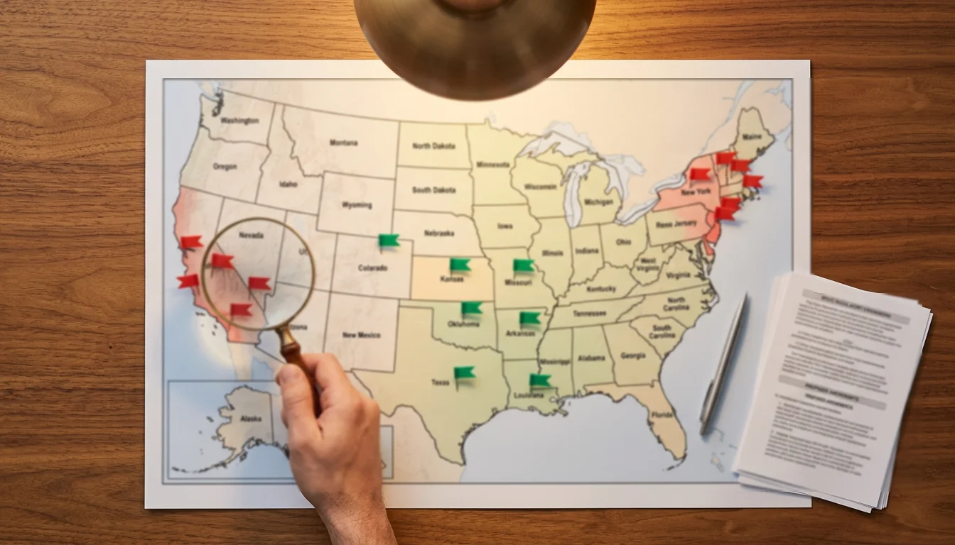 US map showing sweepstakes casino legal states and banned states in 2026 including California and New York bans