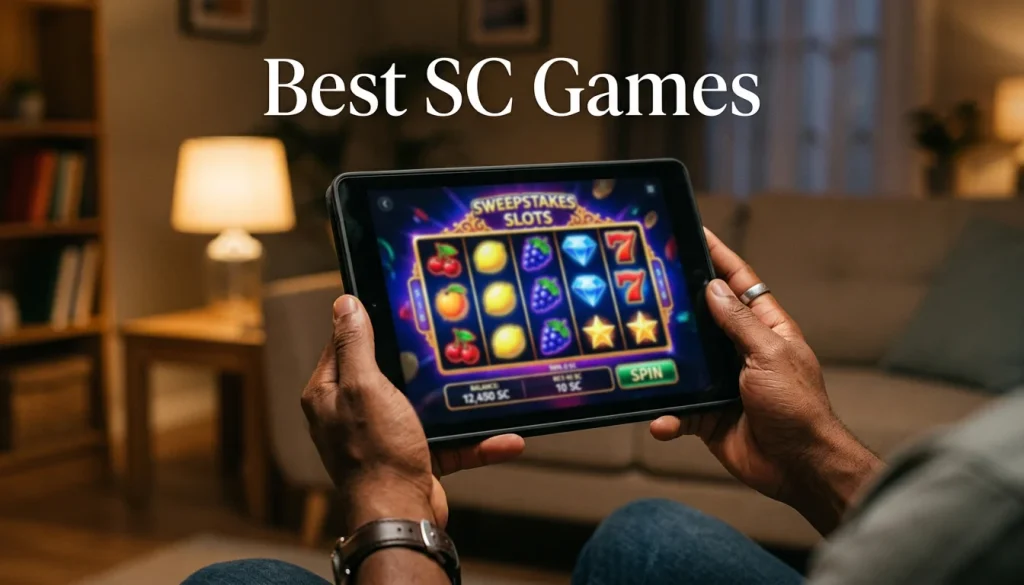 Overview of sweepstakes casino game categories including slots, live dealer, crash and fish games