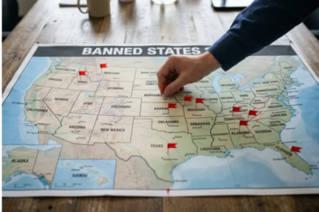 Sweepstakes casino banned states 2026 complete list