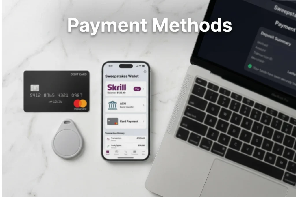 Sweepstakes casino payment methods for purchases and withdrawals